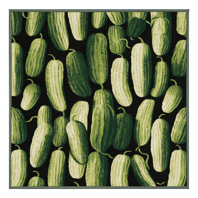 Tapis lavable concombre de légumes anglais, Carré 3 pi
