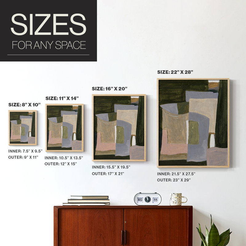 Green Forest I Framed Print - Solid Wood, Natural, H 21 po x l 17 po