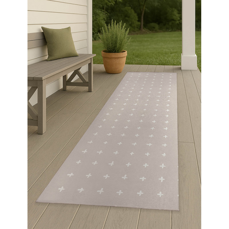 Tapis d'extérieur antidérapant Criss, Tapis de couloir 2 pi 6 po x 8 pi