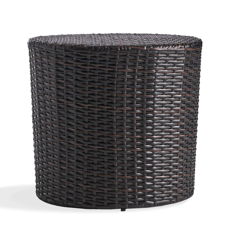 Table d'appoint en rotin Captolia, Brun