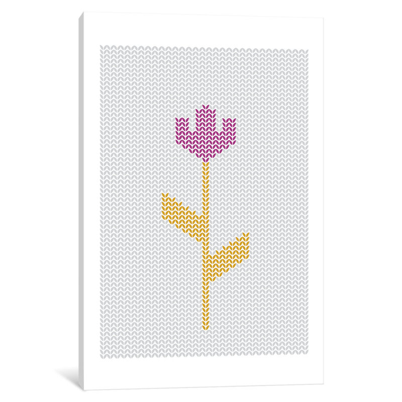 «Sewn Flower» par Flatowl - impression sur toile tendue, H 18 po x l 12 po x P 1,5 po, Toile tendue, Pas de tapis