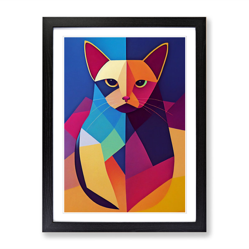 Cat Vol.1 - Framed Print, 46cm H x 34cm W x 2cm D, Oak Framed