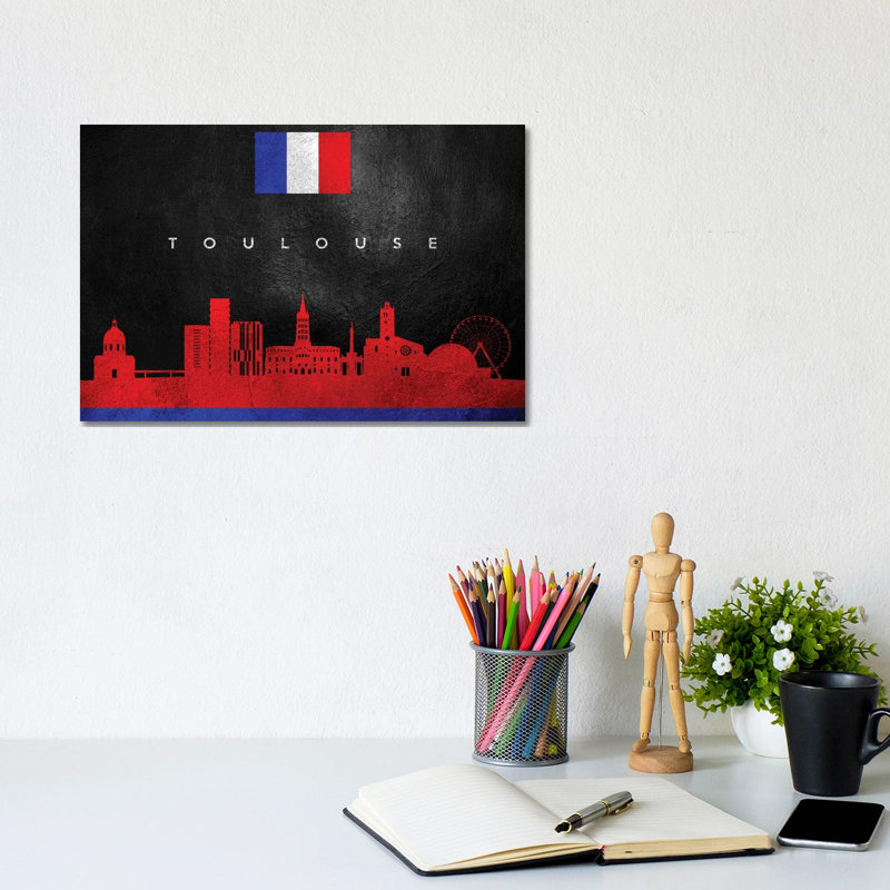 Toulouse France Skyline by Adrian Baldovino - Gallery-Wrapped Canvas Giclée on Canvas, 20.32 cm H x 30.48 cm W, No Frame