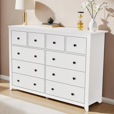 Commode moderne à 10 tiroirs pour la chambre à coucher - Vaste commode de rangement, robuste et sécuritaire