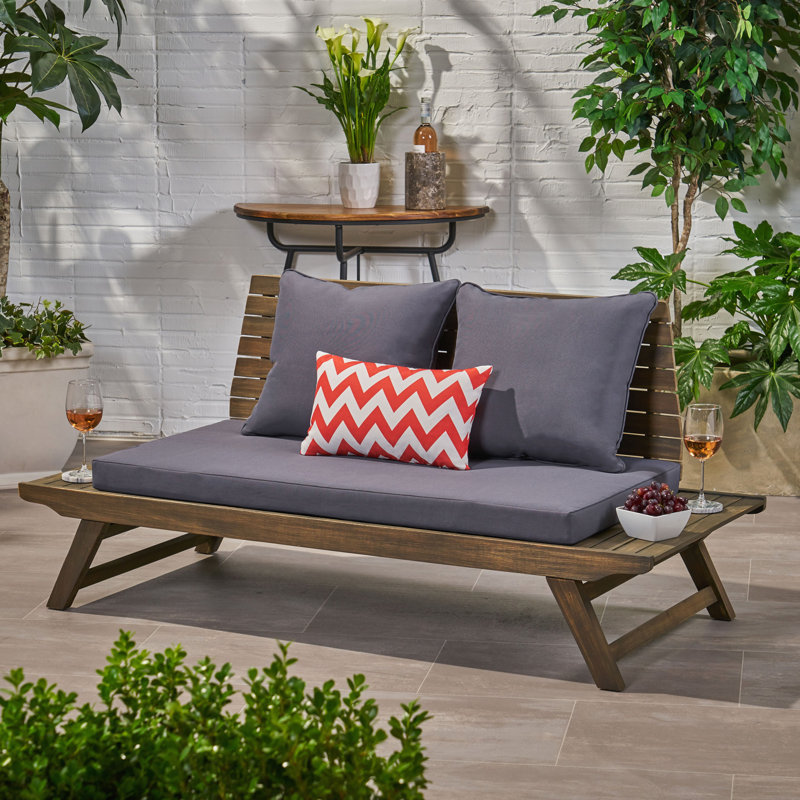 Causeuse Sédona, Dark Grey Cushion/Dark Brown Frame