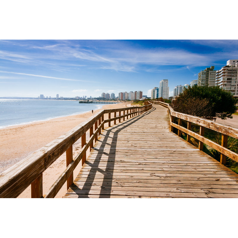 Deck At The Beach In Punta Del Este by Brupsilva - Wrapped Canvas Print, 61cm H x 91cm W
