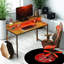 Industrial 120CM Computer Desk With USB Outlets and LED Lights