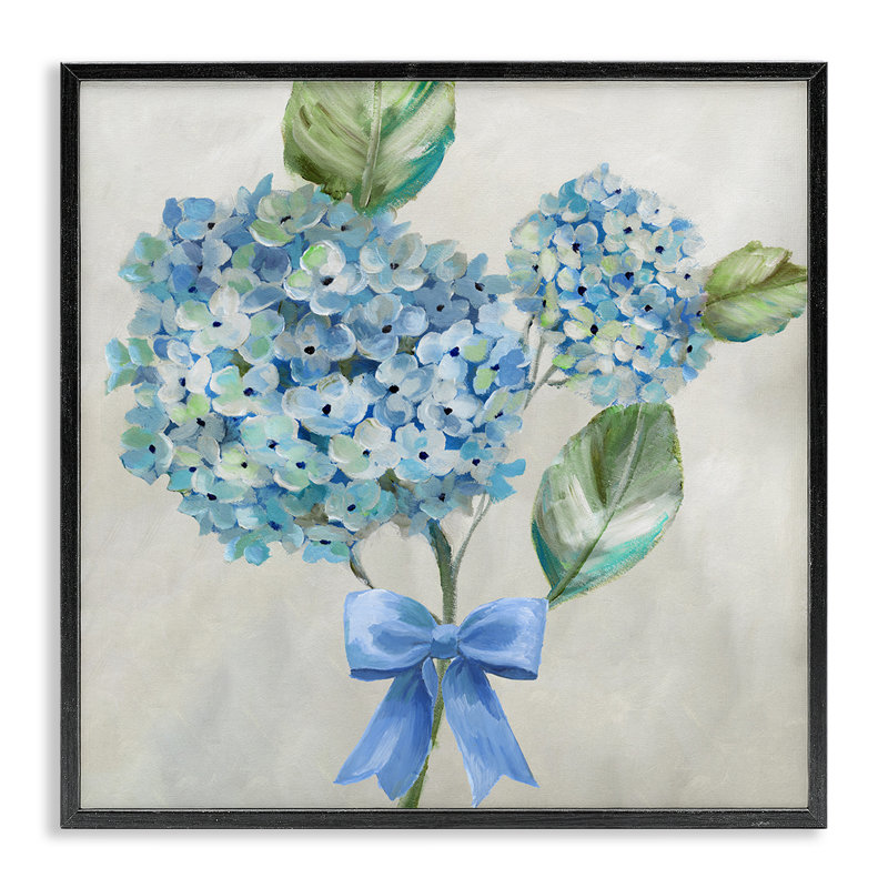 Giclée encadrée de Blue Hydrangea, par Nan, Giclée encadrée noir minuit, H 12 po x l 12 po