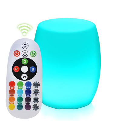 18.5" Home Patio Pool Barrel Shaped LED Bar Stool 16 Color Changing LED with Remote Control Rechargeable by Bring Home Furniture