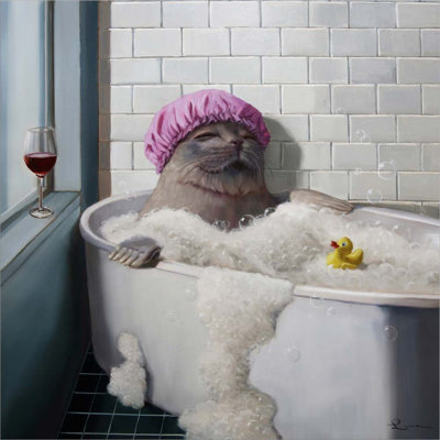«Bubble Bath» par Lucia Heffernan, peinture sur toile tendue