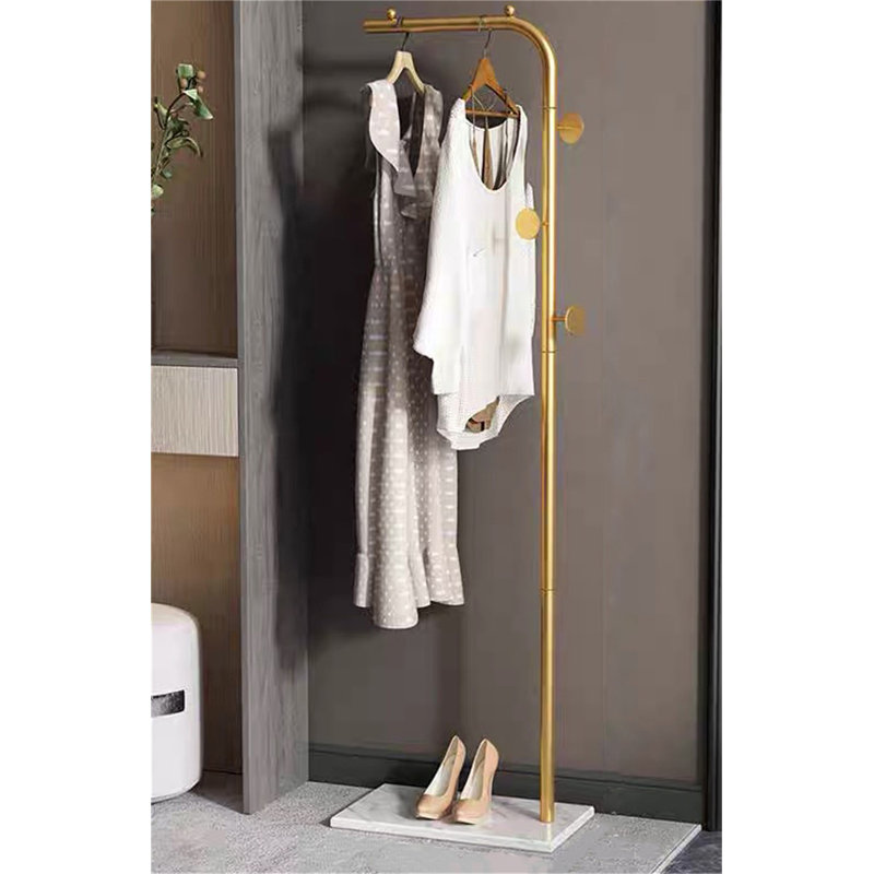 Portant à vêtements en métal 17,5 po Nakeeta, Or/blanc