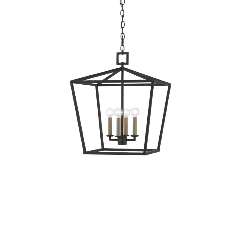 Lustre géométrique à 4 lumières Denison, H 22 po x l 18 po x P 18 po, Noir molé
