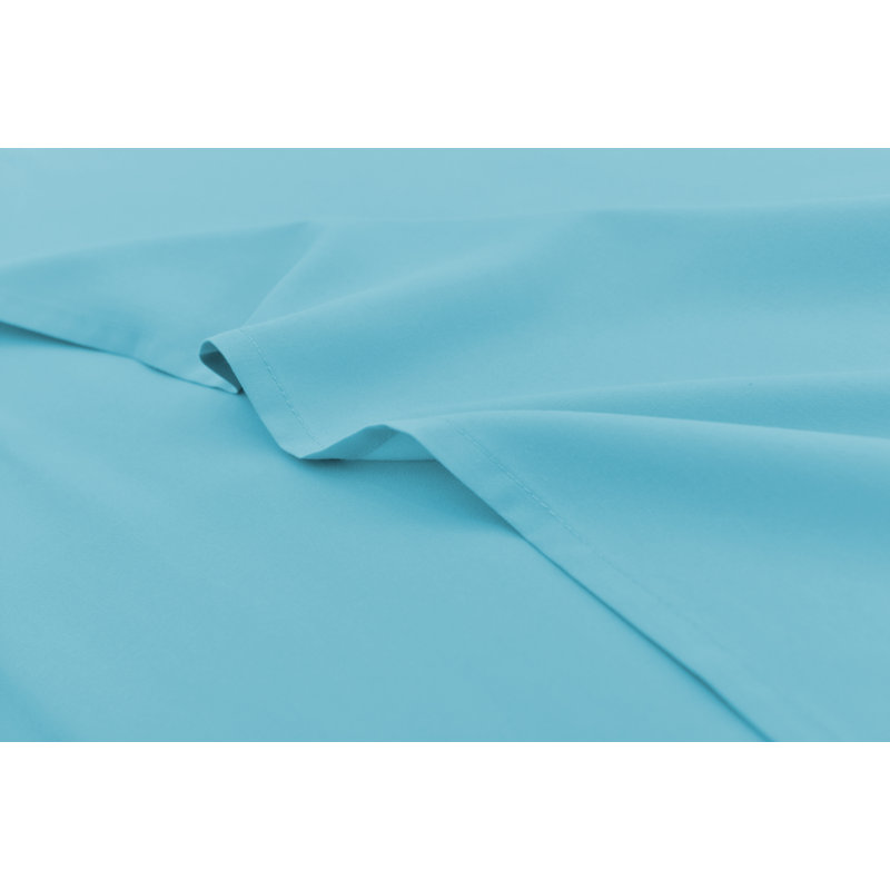  Ensemble de draps 1800 fils en rayonne de bambou, Turquoise, Ensemble de draps pour très grand lit + drap-hous