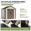 Abri de jardin en résine PEHD avec plancher renforcé, 2,44 m (L) × 1,83 m (P)-136951693-137910054