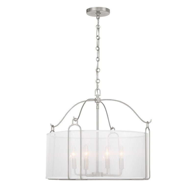 Ashlay 4-Light Hubbs in Satin Nickel, Satin Nickel