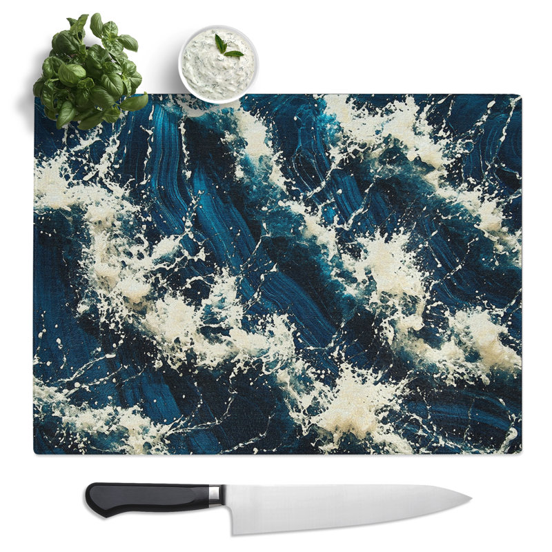 Ink In Water  Glass Chopping Board