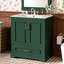 Meuble-lavabo moderne de 30 po avec lavabo en céramique facile à entretenir, structure en bois massif, 1 tiroir, 2 portes à fermeture en douceur, tablettes doubles, autoportantes, poignées en alliage de zinc, quai de rangement amélioré et tablettes-615110649-615110648