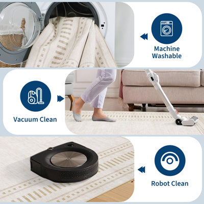 Tapis en velours perlé rétro pour le salon, le couloir et la chambre à coucher