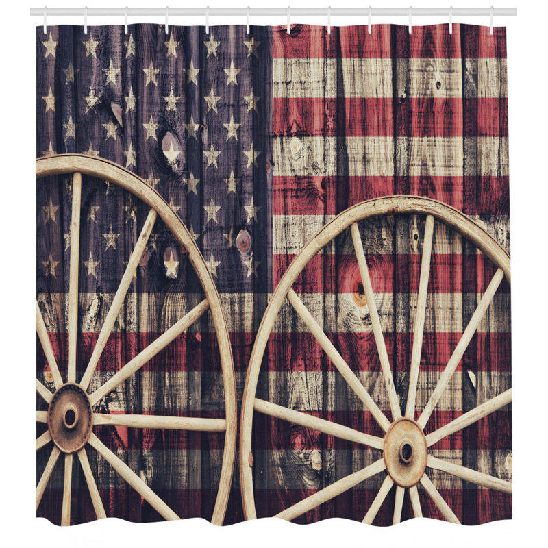Striped Shower Curtain with Hooks Included, 75" H x 69" W