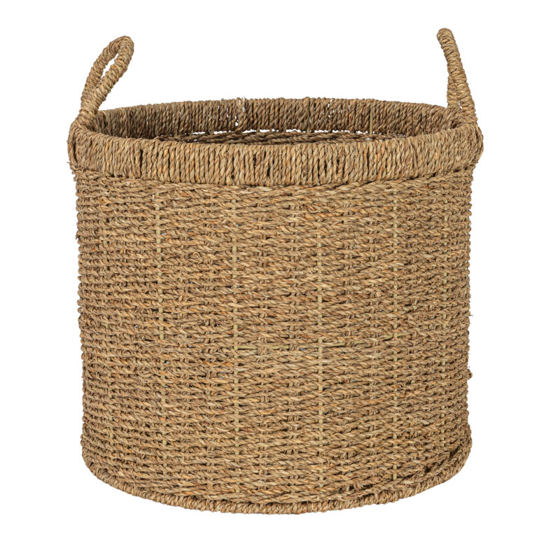 Round Seagrass Basket with Handles