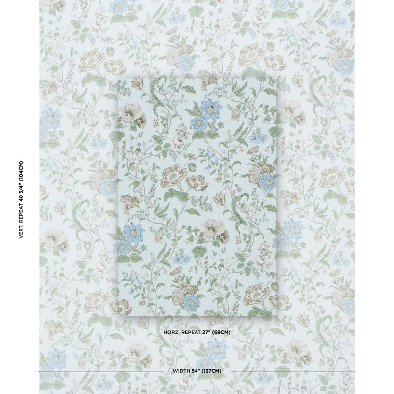Giselle Floral Fabric, Sky