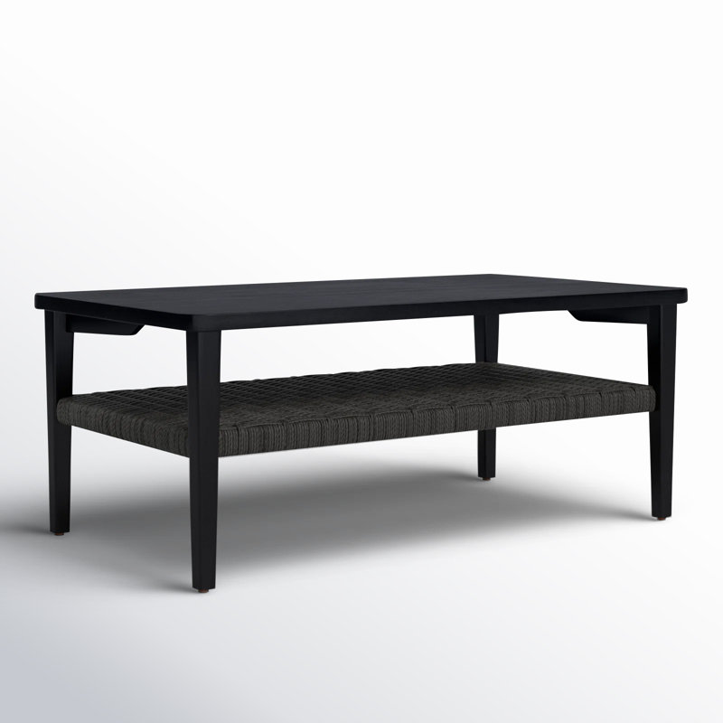 Cord Solid Wood Coffee Table, Black