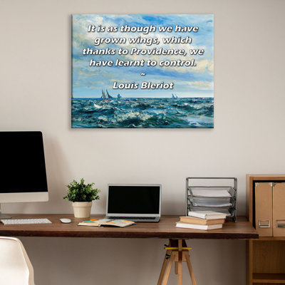 ArtsyQuotes Gallery Wrapped Canvas By Louis Bleriot: "It is as though we have grown wings, which thanks to Providence, we have learnt to control."