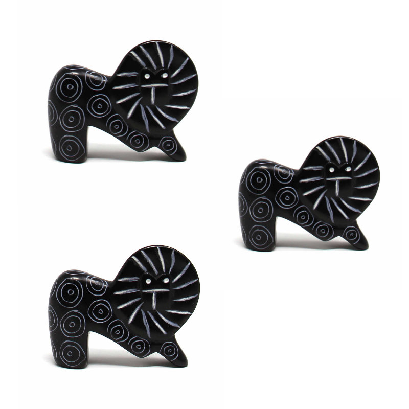 Straub Handmade Stone Figurine / Sculpture Decorative Object, Black