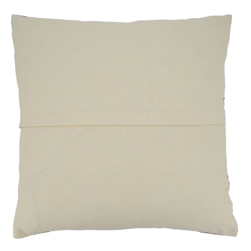 Ginevra Black and White Striped Cotton Blend Square Throw Pillow