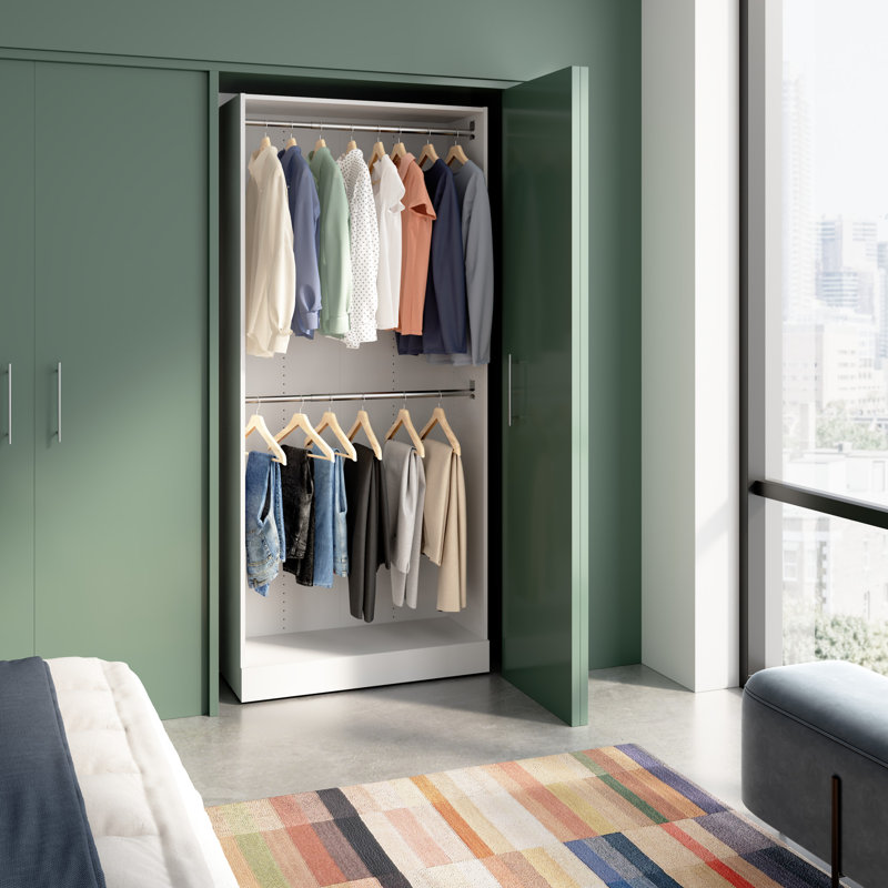Florence Modular Double Hanging Closet System Tower, 80.5" H x 35.4" W x 15.4" D