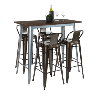 Tabouret de comptoir empilable industriel Carson