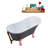 55" Streamline Clawfoot Soaking Acrylic Bathtub With Drain, Clawfeet, and Bamboo Tray-90727904-66367049