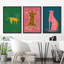 «Preppy Bright», «Pop Vibrant Bold Green Pink Blue Art, Chic Leopard Tiger», images murales colorées, 3 pièces encadrées, impression numérique sur toile, impression numérique sur toile giclée-91874674-91874667
