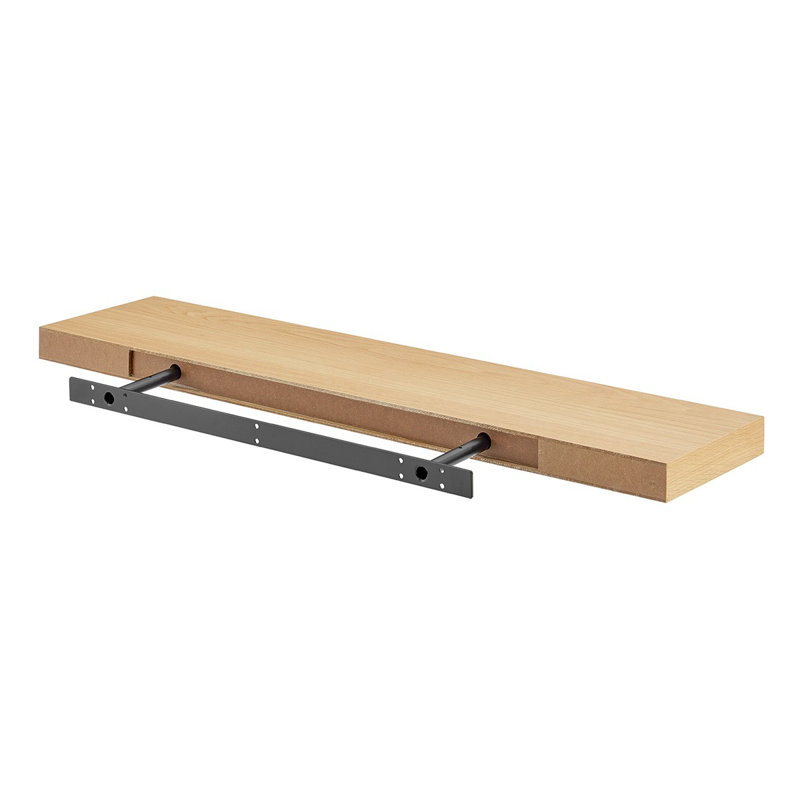 Tablette flottante murale en bois, H 1,97 po x l 43,31 po x P 10,24 po, Chêne