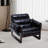 Vintage-Inspired Wooden Recliner Chair with Oil-Wax Leather-1699604914