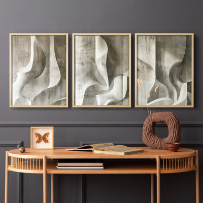 Abstract  Series  CLIV  -Set Of 3 Framed Giclee Prints -Ready to Hang