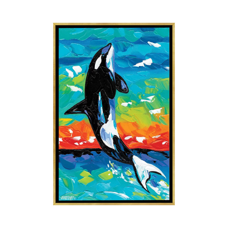 " Ocean Friends I " by Carolee Vitaletti, Gold Framed Canvas, No Matte, 60" H x 40" W x 1.5" D
