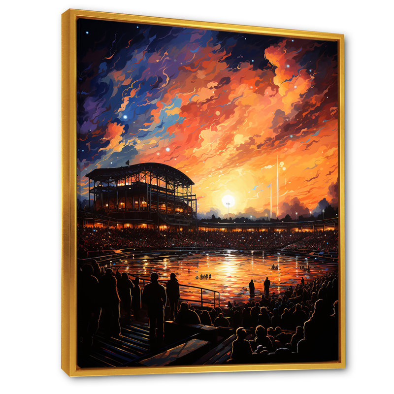 " Stadium Championship Clash I ", Gold Floater Framed, 20" H x 12" W x 1" D