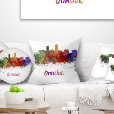 Omaha Skyline - Coussin imprimé paysage urbain