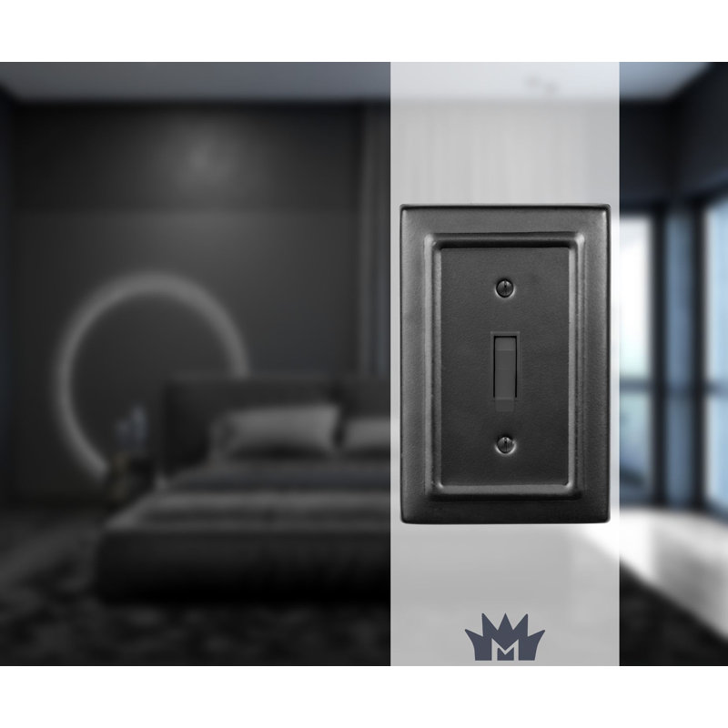 Architectural 1-Gang Toggle Light Switch Standard Wall Plate, Matte Black