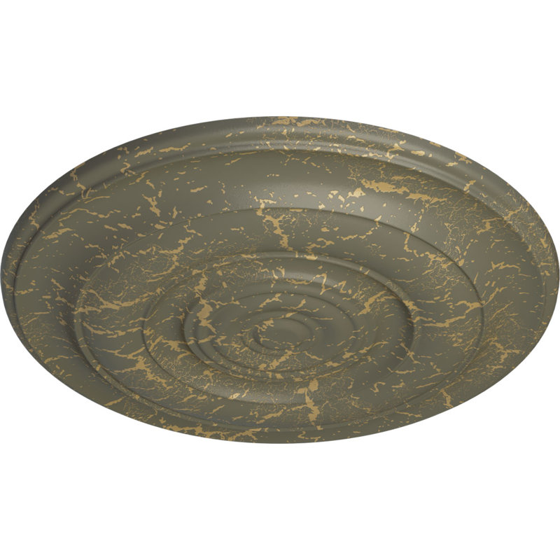 Médaillon de plafond Endobeat Niobe, DO 18 po x P 1 1/2 po (pour auvents jusqu'à 8 5/8 po), finition craquelée d'hamamélis peinte à la main