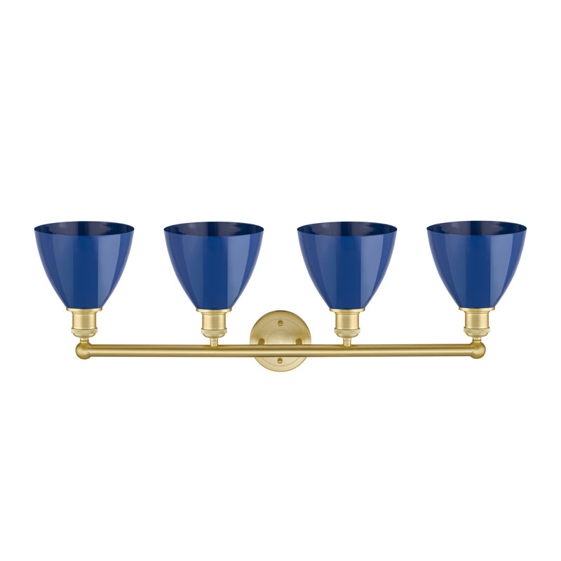 Alquin 4 - Light Dimmable Vanity Light, Blue, Satin Gold