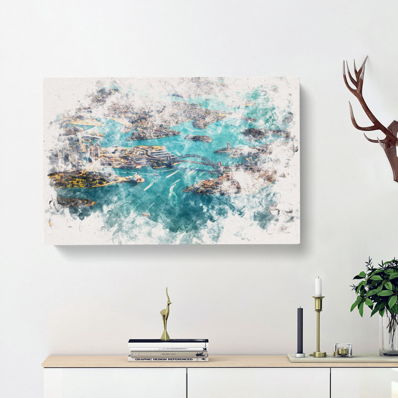 Birds Eye View Of Sydney Australia - Wrapped Canvas, 35cm H x 50cm W x 3cm D