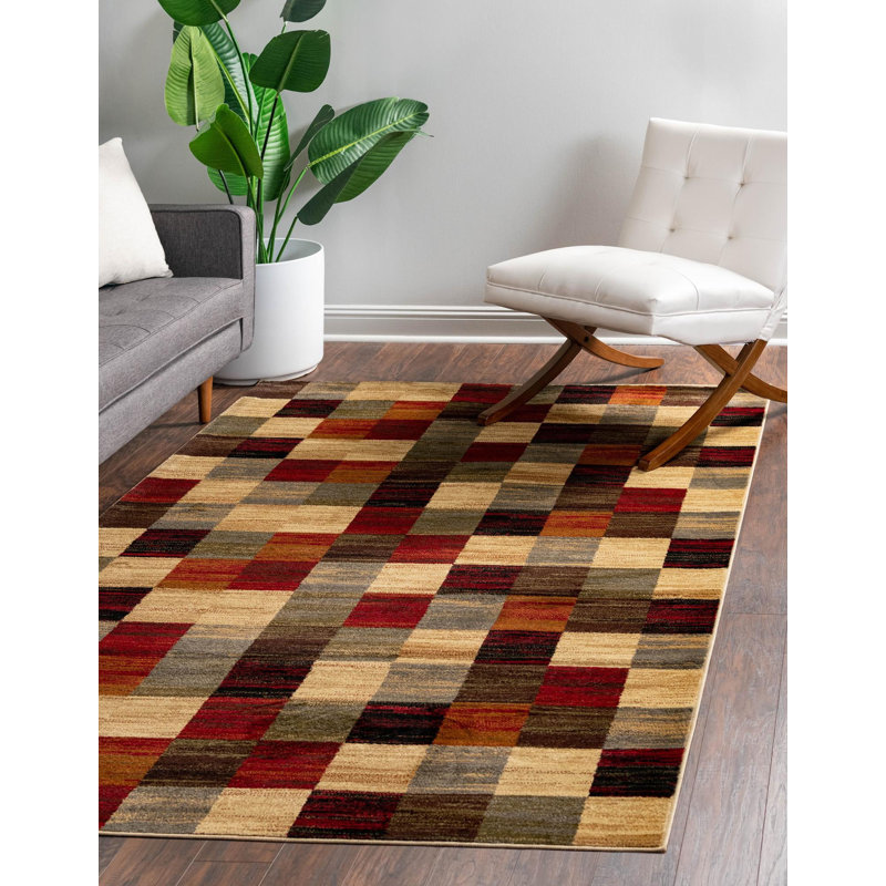 Geometric Indoor Rug, Rectangle 2'7" x 4'