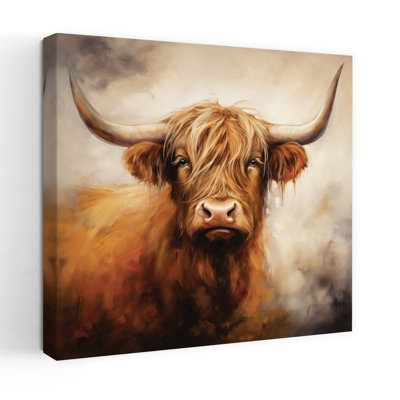 Art contemporain rustique avec vache Highland