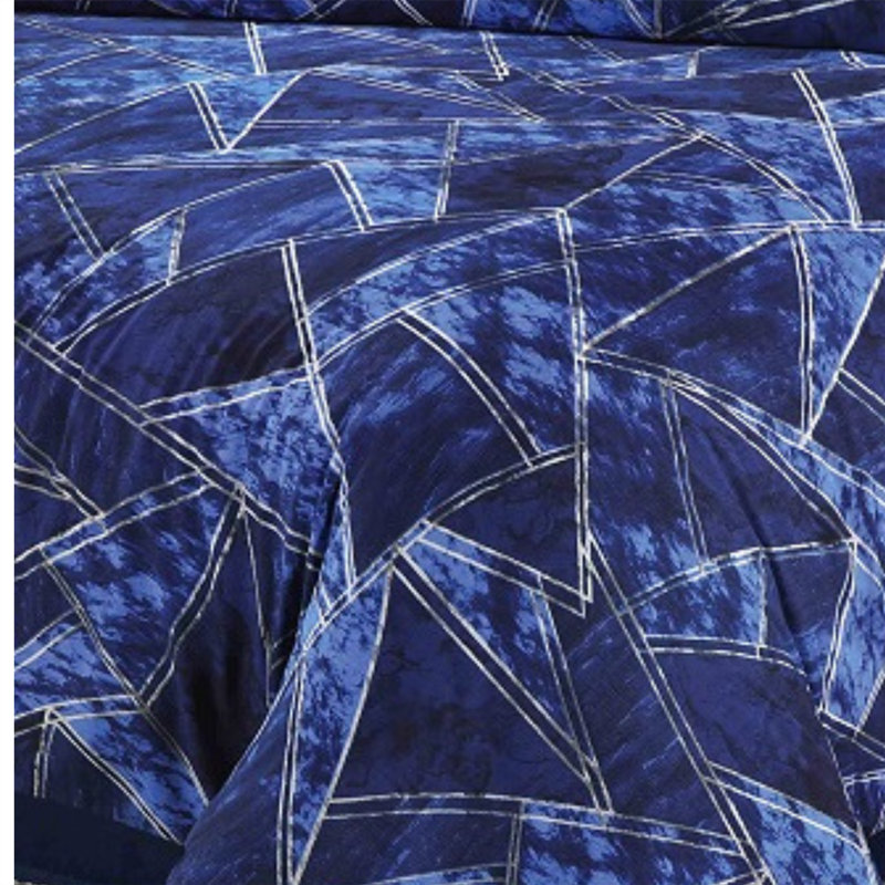 Aruni Cotton Blend Geometric Shapes Duvet Cover Set with Pillowcases Included, Kingsize - 2 Standard Pillowcases