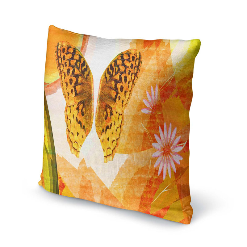 Housse et insert de coussin carré orange orange, 24" X 24"