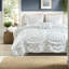 Ensembles de literie bleus froncés, couette florale en microfibre pour lit simple/simple XL