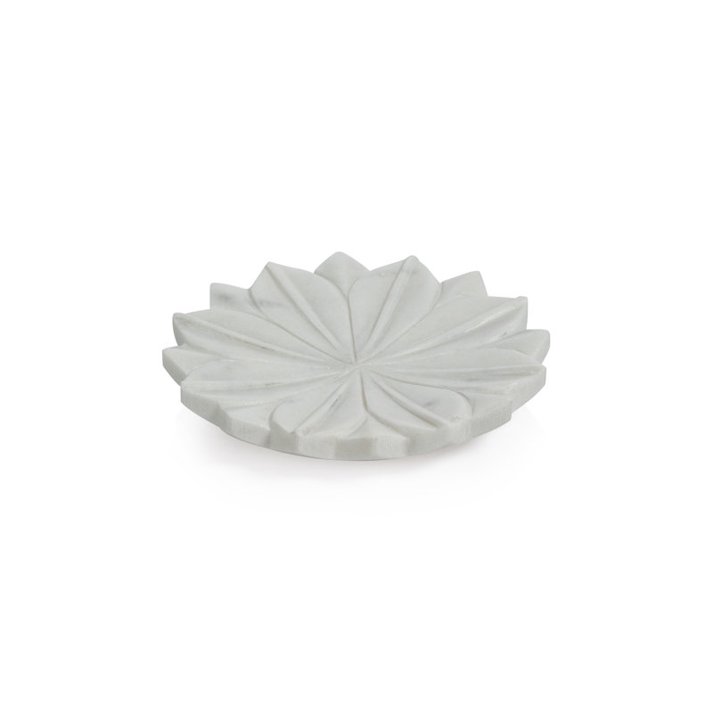 Assiette décorative en marbre Riu, Blanc
