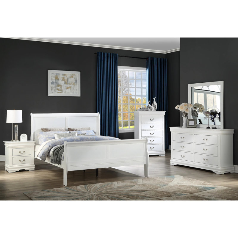 Lit en bois massif très grand moderne blanc - articles de chambre essentiels avec glissières et tiroirs en métal, Blanc